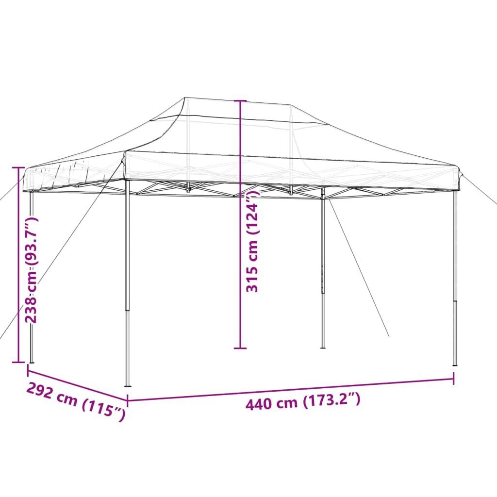 VidaXL Partytent Pop-up 440x292x315cm Zwart - 40% Korting!