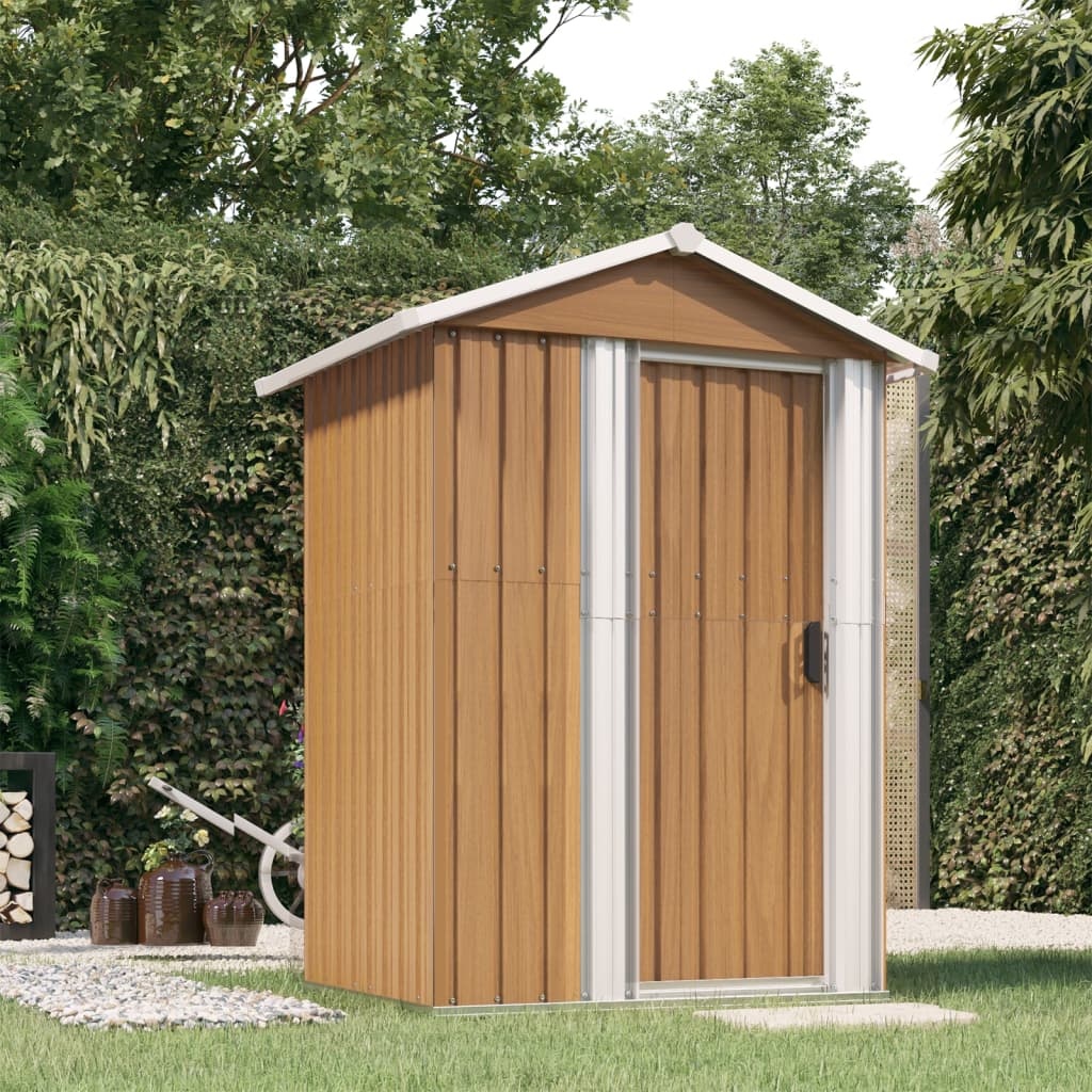 VidaXL Tuinschuur 126x97,5x177cm Staal Bruin - 40% Korting!