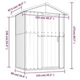 VidaXL Tuinschuur 126x97,5x177cm Staal Bruin - 40% Korting!