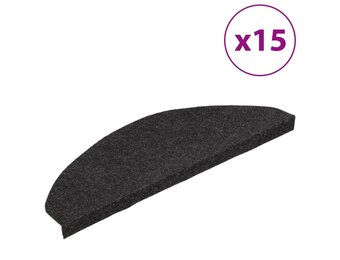 vidaXL Trapmatten zelfklevend 15 st 65x22,5x3,5 cm zwart