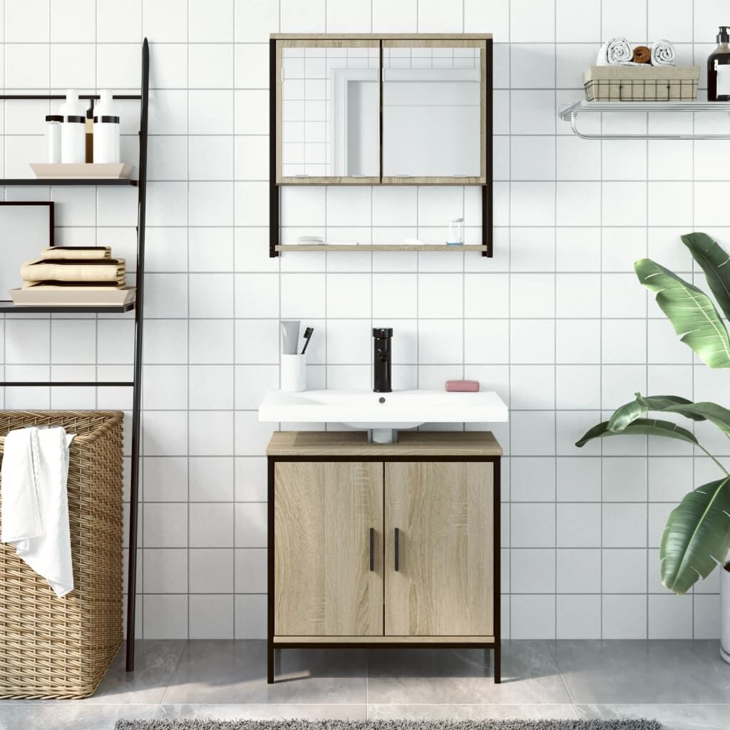 vidaXL Wastafelkast Sonoma Eiken 60x30x60 cm | -73% Korting | Zo Goed Als Nieuw!