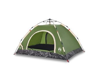 vidaXL 3-Persoons Snelontgrendel Tent Groen (55% Korting!)