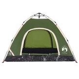 vidaXL 3-Persoons Snelontgrendel Tent Groen (55% Korting!)