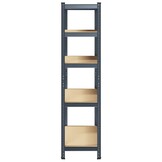 VidaXL Opbergrek 5-laags Staal/Hout Antraciet - 40% Korting!