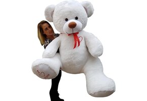 Grote Witte Knuffelbeer 160cm - I Love You & 60% Korting!
