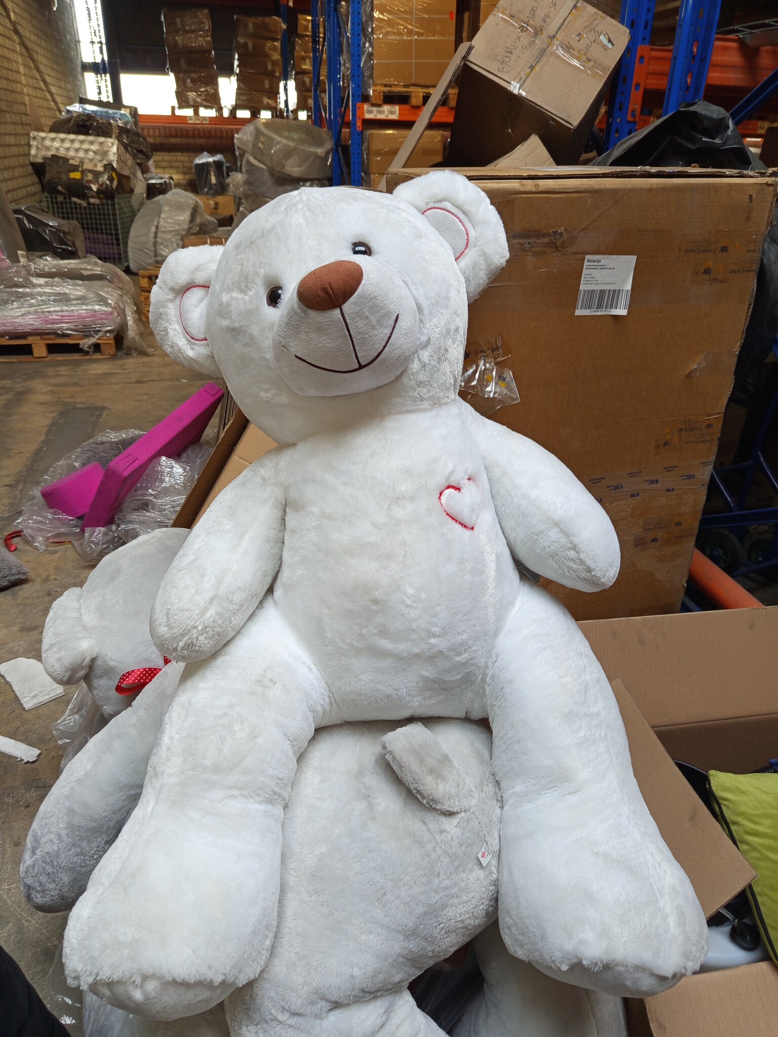 Grote Witte Knuffelbeer 160cm - I Love You & 60% Korting!