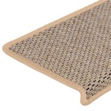 vidaXL Trapmatten zelfklevend 15 st sisal-look 65x21x4 cm lichtbeige