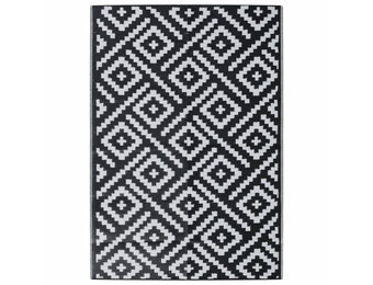 vidaXL Buitenkleed ARAKIL 140x200 cm PP Wit/Zwart | 40% Korting!