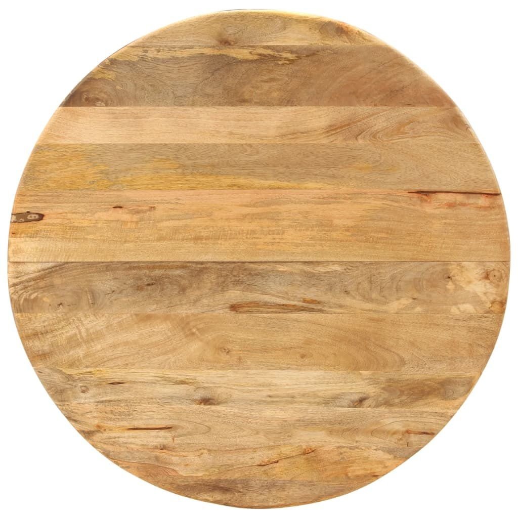 vidaXL Eettafel Ø110x78 cm massief mangohout en staal