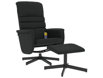 vidaXL Massagestoel verstelbaar met voetenbankje kunstleer zwart