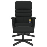 vidaXL Massagestoel verstelbaar met voetenbankje kunstleer zwart