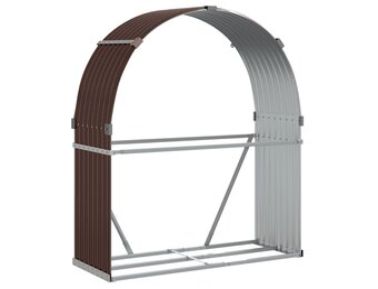 vidaXL Haardhoutopslag 120x45x140 cm gegalvaniseerd staal bruin