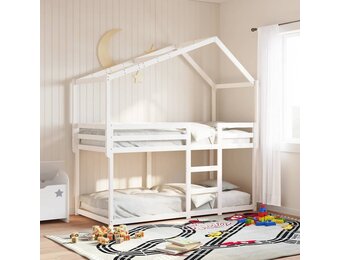 vidaXL Kinderbedhuisje 213x95,5x144,5 cm massief grenenhout wit