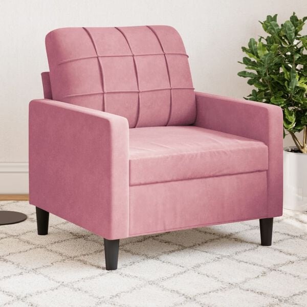 vidaXL Fauteuil 60 cm fluweel roze
