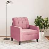 vidaXL Fauteuil 60 cm fluweel roze