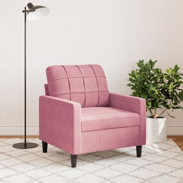 vidaXL Fauteuil 60 cm fluweel roze
