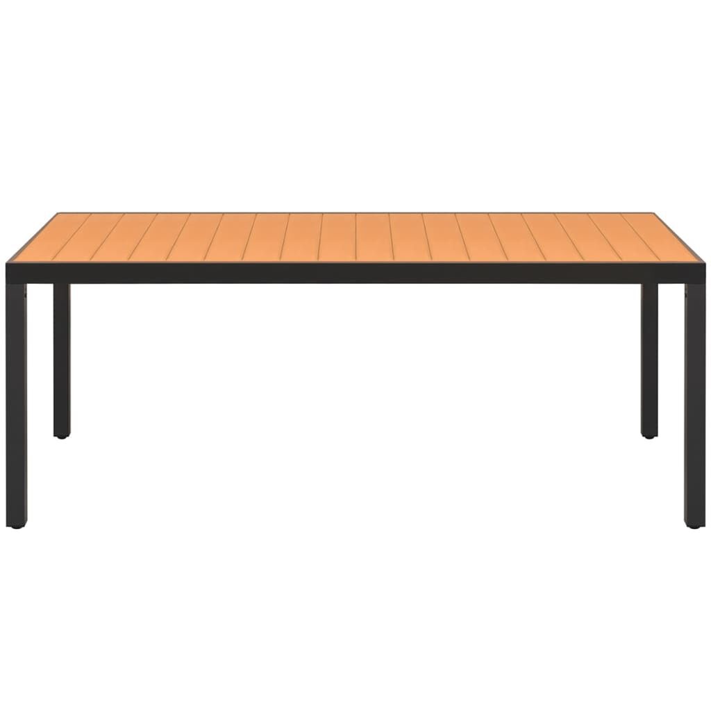 vidaXL Tuintafel 185x90x74 cm aluminium en HKC bruin