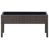 vidaXL Tuintafel 75x40x37 cm poly rattan bruin