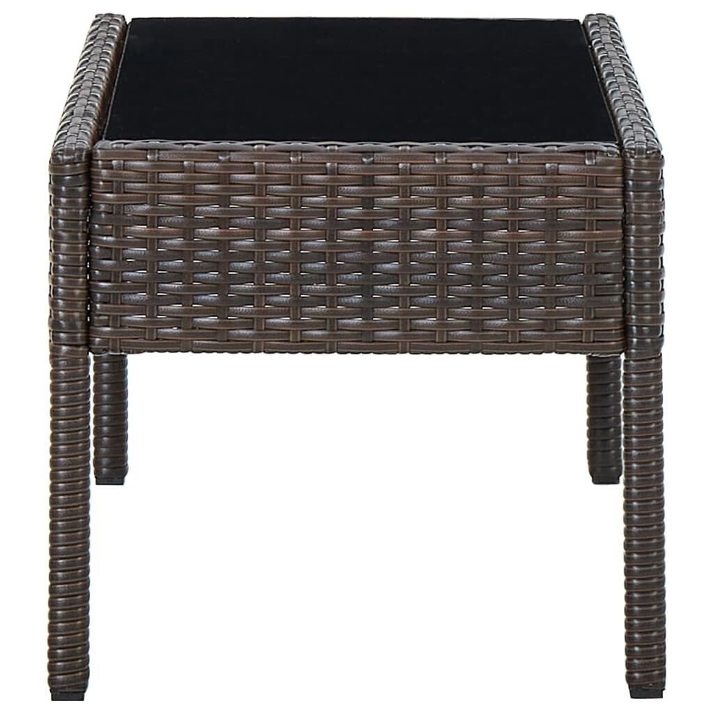 vidaXL Tuintafel 75x40x37 cm poly rattan bruin