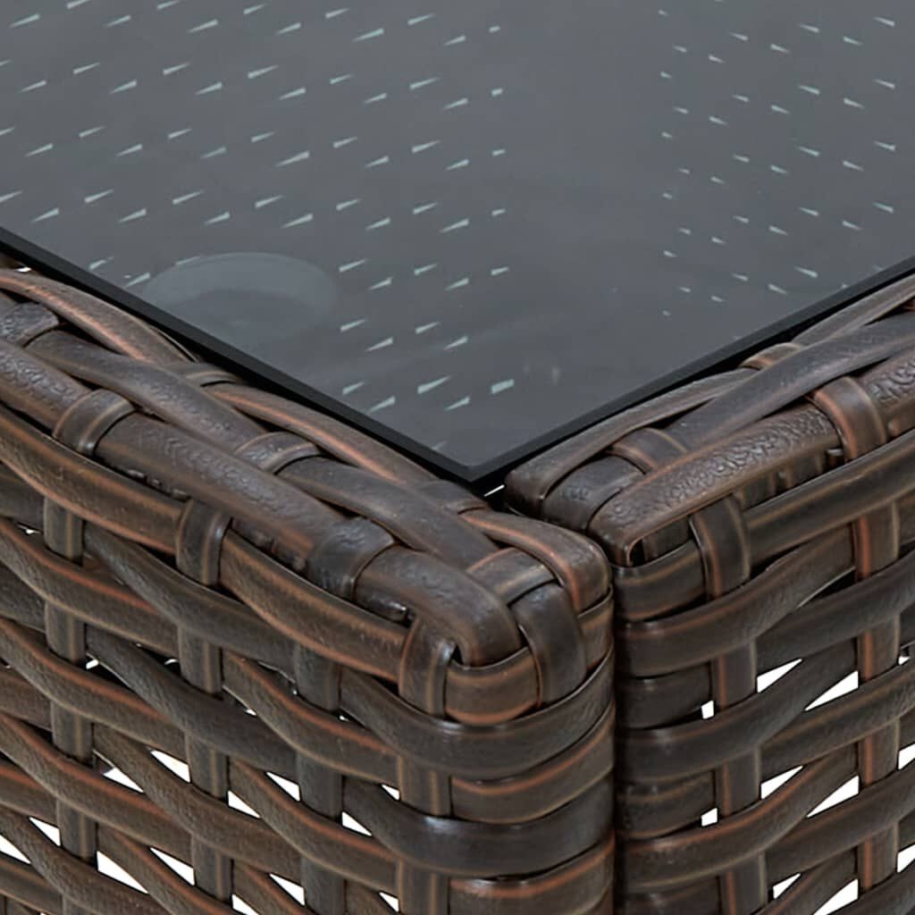 vidaXL Tuintafel 75x40x37 cm poly rattan bruin