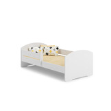 Peuterbed LUK - kinderbed met hek en matras - 160x80 cm - wit