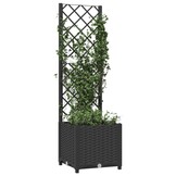 vidaXL Plantenbak met latwerk 40x40x136 cm polypropeen zwart