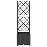 vidaXL Plantenbak met latwerk 40x40x136 cm polypropeen zwart