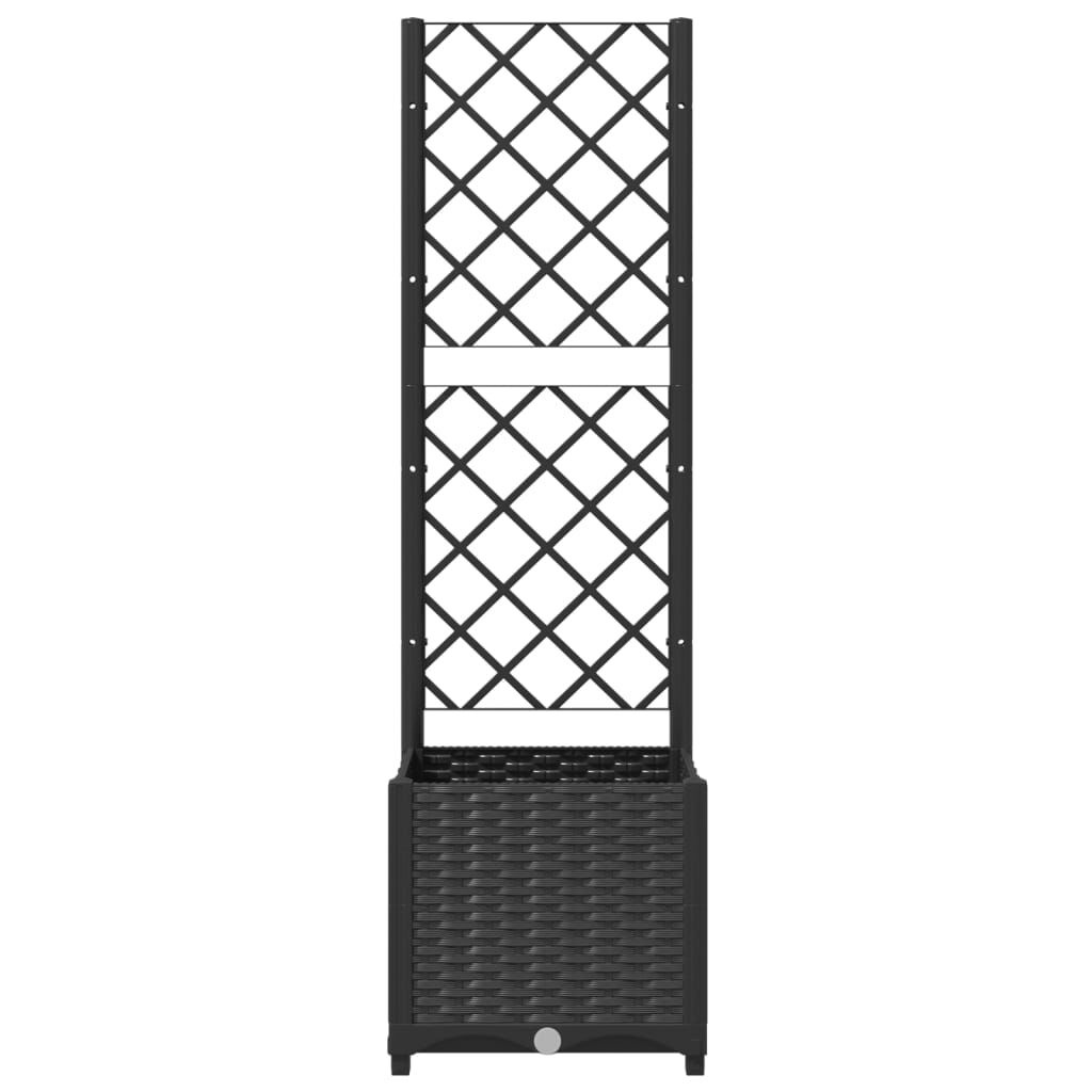 vidaXL Plantenbak met latwerk 40x40x136 cm polypropeen zwart