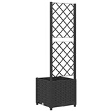 vidaXL Plantenbak met latwerk 40x40x136 cm polypropeen zwart