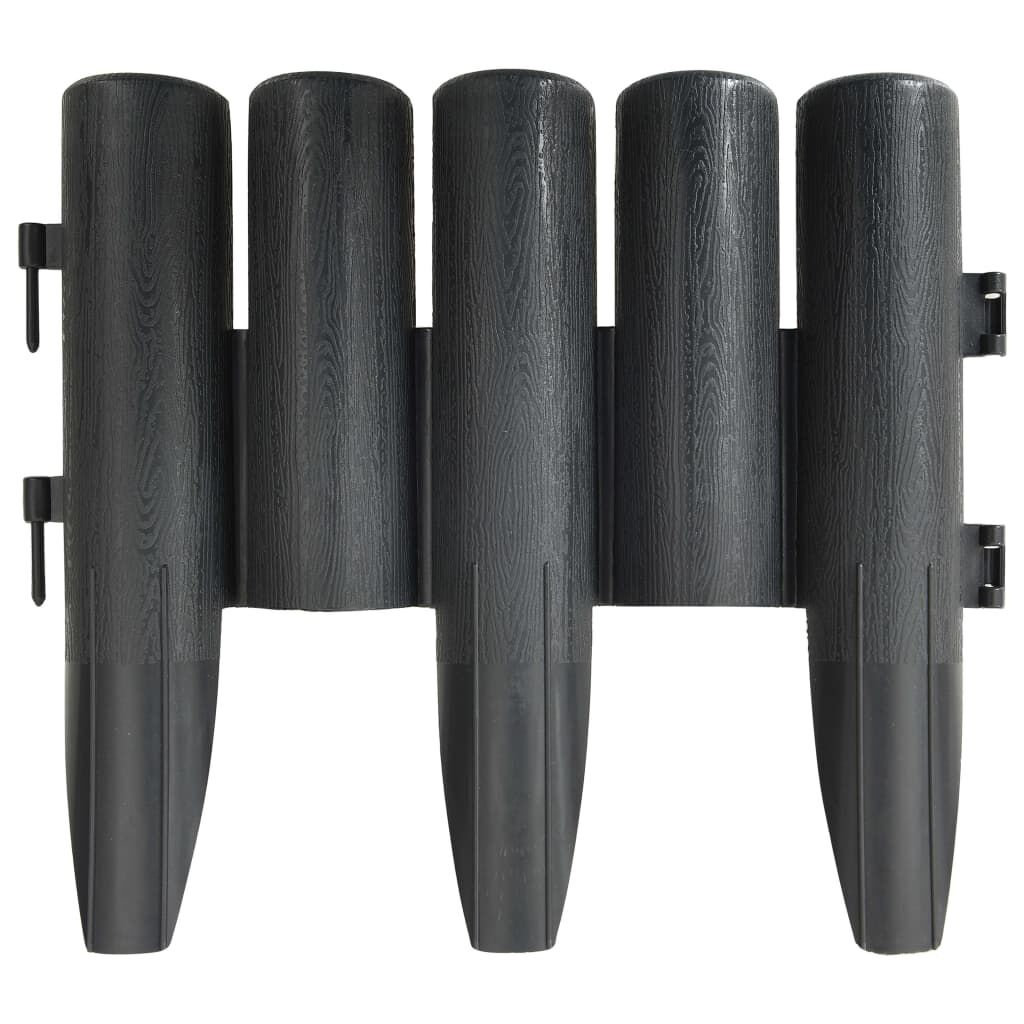 vidaXL Gazonranden 36 st 10 m PP antracietkleurig