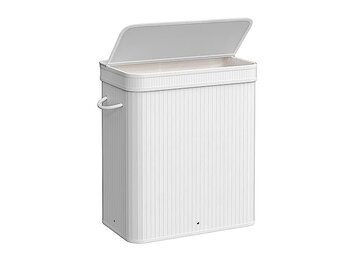 Wasmand Bamboe Wit 100L Inklapbaar - 55% Korting! (Lichte Krassen)