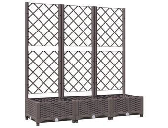 Plantenbak met Latwerk VidaXL (40% Korting) - Bruin Polypropeen - 120x40x121,5 cm
