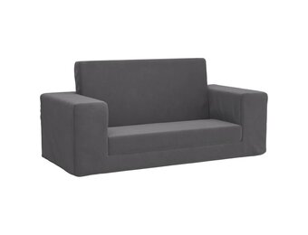 vidaXL Kinderslaapbank Pluche Antraciet - 55% Korting! Nu 1 stuks!