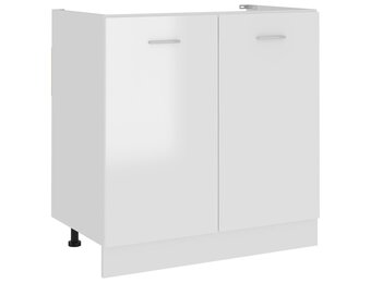 vidaXL Wastafelonderkast Lyon 80x46x81,5 cm bewerkt hout hoogglans wit