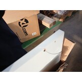 vidaXL Wastafelonderkast Lyon 80x46x81,5 cm bewerkt hout hoogglans wit