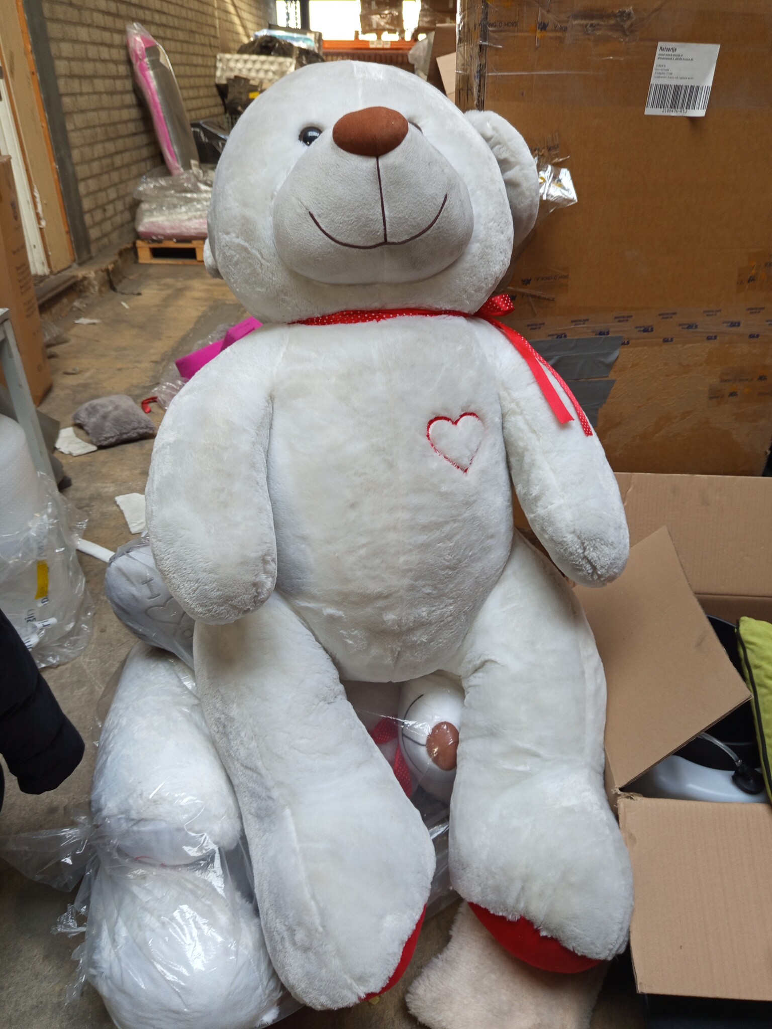Reuze Witte Knuffelbeer 190cm - I Love You - 60% Korting!