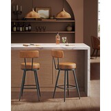 VASAGLE EKHO Barstoelen Set (2) - Lederlook, 360° Draaibaar - 40% Korting!