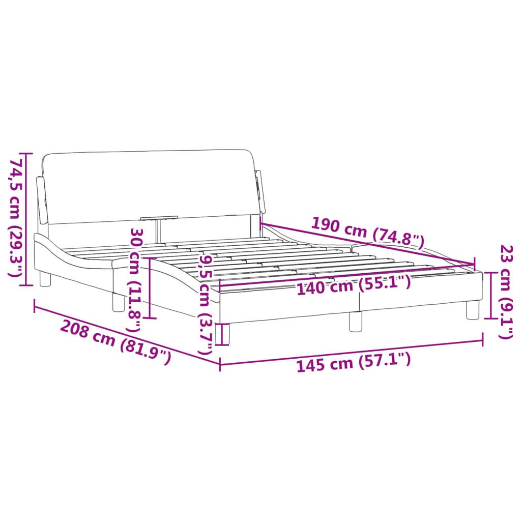vidaXL Bedframe Cappuccino Kunstleer 140x190cm - 47% Korting! Ongebruikt!