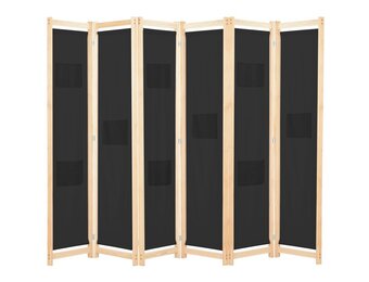 vidaXL Kamerscherm Zwart (6 panelen) - 55% Korting! Lichte Krasjes