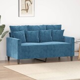 VidaXL Tweezitsbank Blauw Fluweel - 55% Korting!