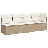 VidaXL Tuinbank 4-zits Poly Rattan Beige - 40% Korting!