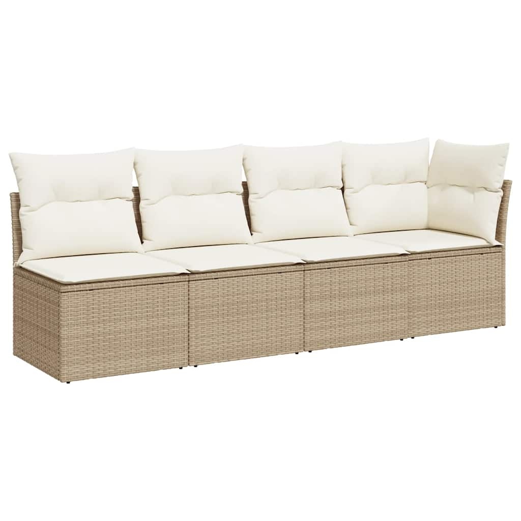 VidaXL Tuinbank 4-zits Poly Rattan Beige - 40% Korting!