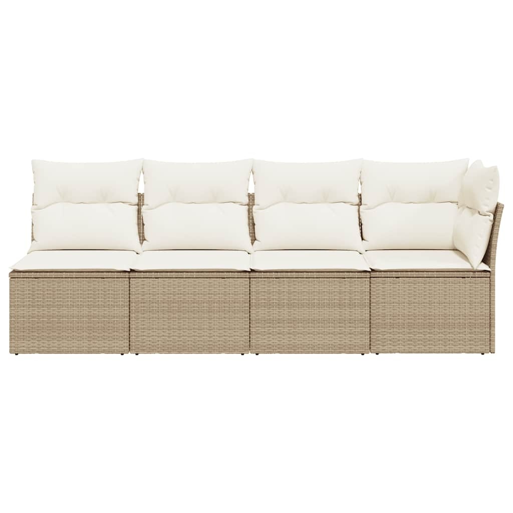 VidaXL Tuinbank 4-zits Poly Rattan Beige - 40% Korting!