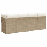 VidaXL Tuinbank 4-zits Poly Rattan Beige - 40% Korting!