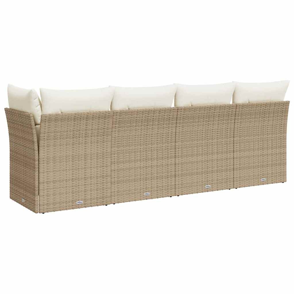 VidaXL Tuinbank 4-zits Poly Rattan Beige - 40% Korting!