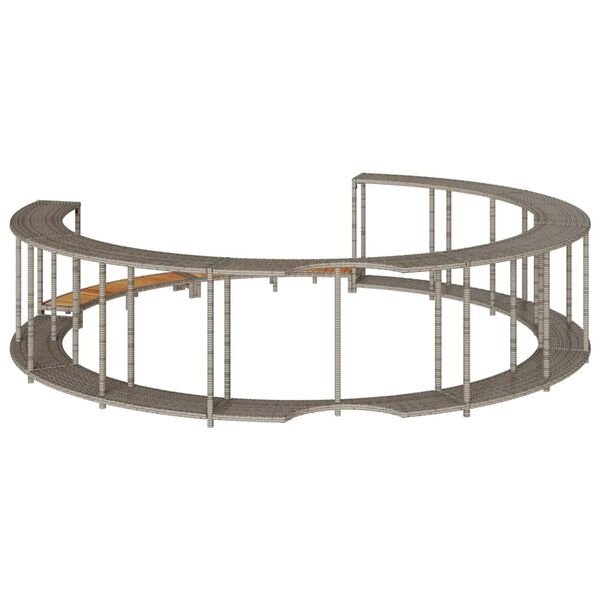 VidaXL Hottub Ombouw Poly Rattan Grijs | Opslag & Houten Opstap | -62%