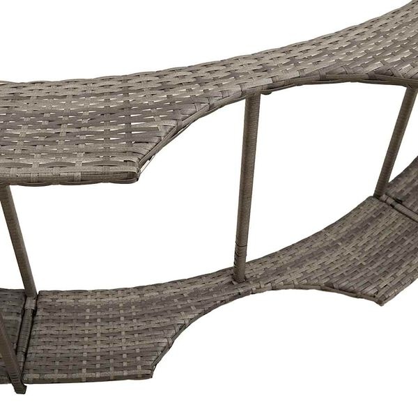 VidaXL Hottub Ombouw Poly Rattan Grijs | Opslag & Houten Opstap | -62%