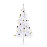 VidaXL Witte Kunstkerstboom 180cm met LED & Ballen | -41% Korting!