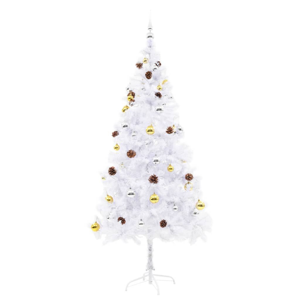 VidaXL Witte Kunstkerstboom 180cm met LED & Ballen | -41% Korting!
