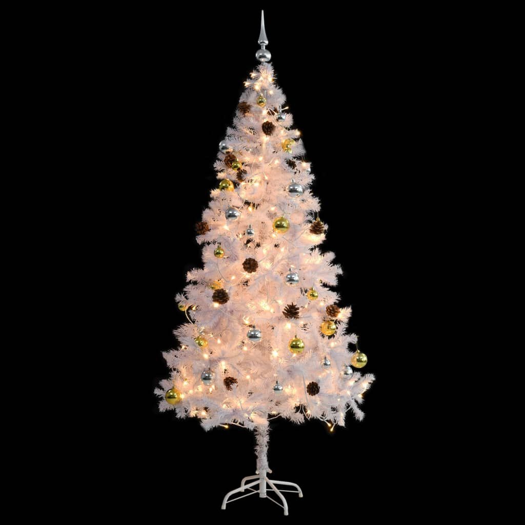 VidaXL Witte Kunstkerstboom 180cm met LED & Ballen | -41% Korting!